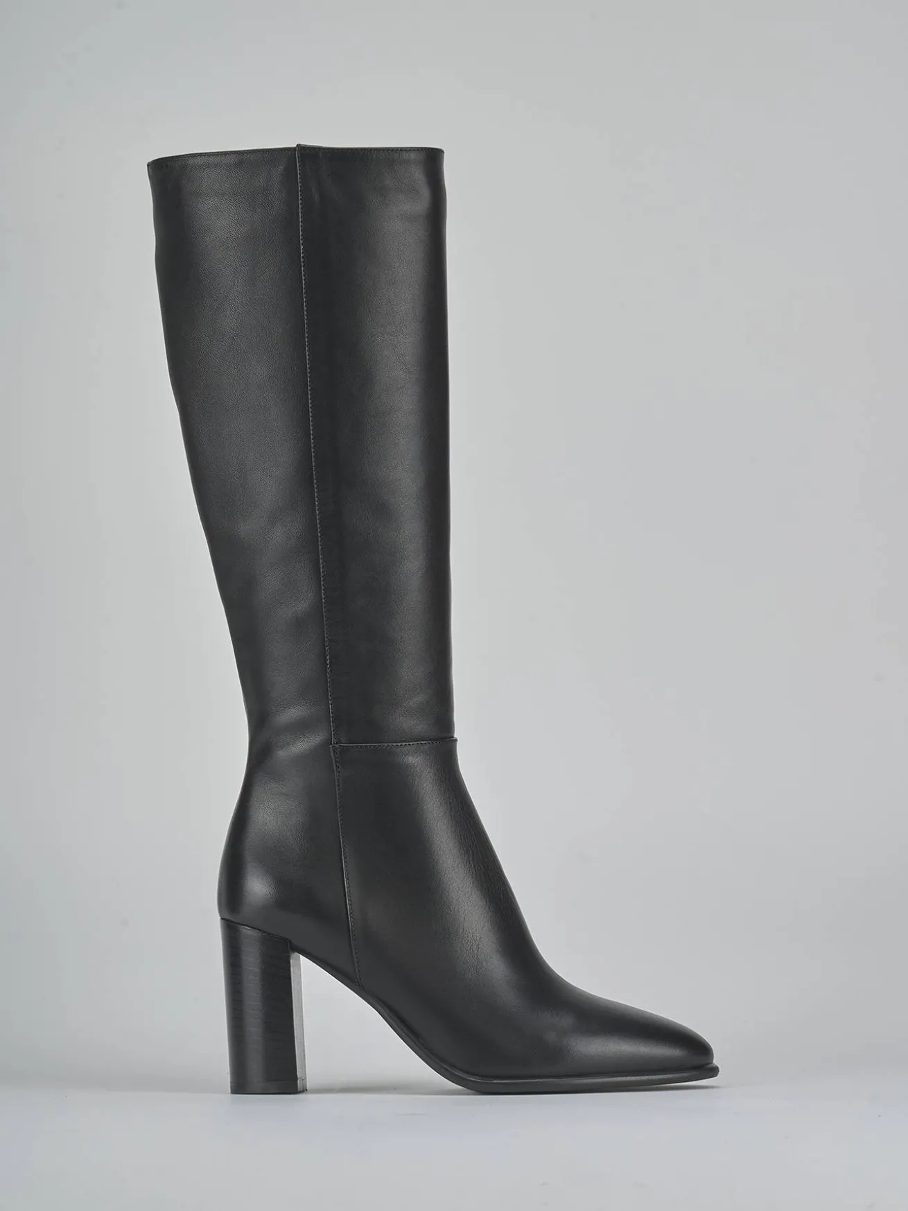 Stivali tacco 9cm pelle nero