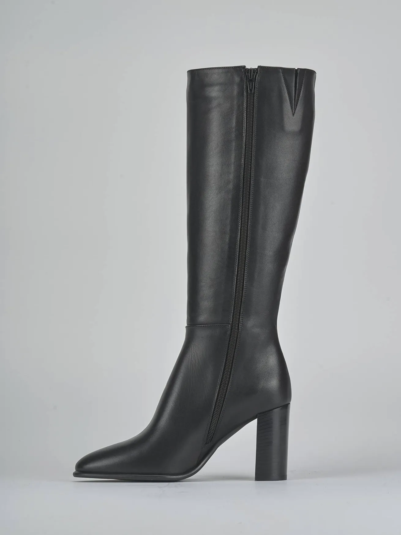 Stivali tacco 9cm pelle nero