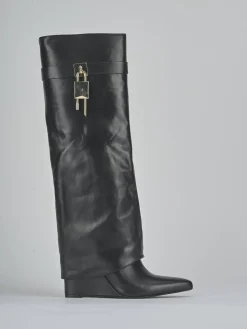 Stivali tacco 9cm pelle nero