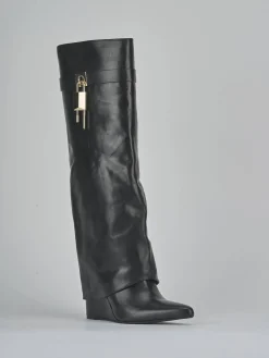 Stivali tacco 9cm pelle nero