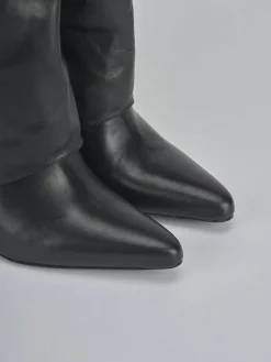 Stivali tacco 9cm pelle nero