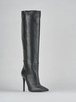 Stivali tacco 10cm pelle nero