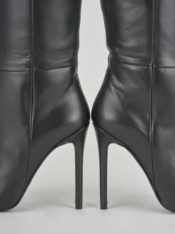 Stivali tacco 10cm pelle nero