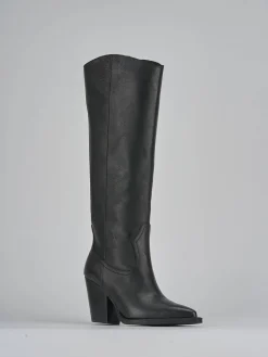 Stivali tacco 9cm pelle nero