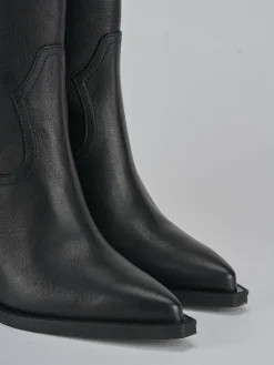 Stivali tacco 9cm pelle nero