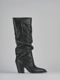 Stivali tacco 9cm pelle nero