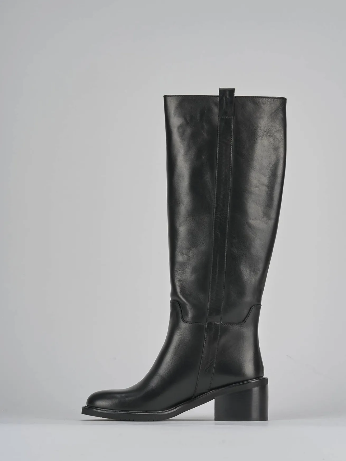 Stivali tacco 5cm pelle nero