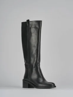 Stivali tacco 5cm pelle nero