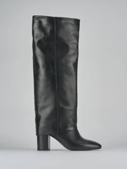 Stivali tacco 7cm pelle nero