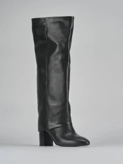 Stivali tacco 7cm pelle nero