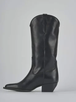 Stivali tacco 5cm pelle nero