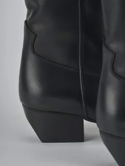 Stivali tacco 5cm pelle nero