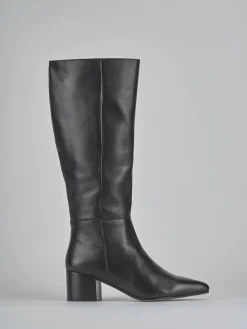 Stivali tacco 5cm pelle nero