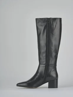 Stivali tacco 5cm pelle nero