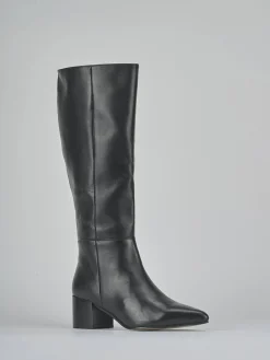 Stivali tacco 5cm pelle nero