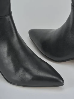 Stivali tacco 5cm pelle nero