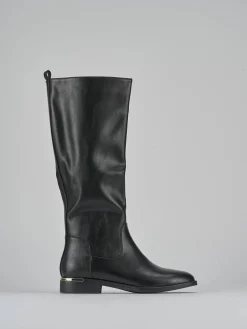 Stivali tacco 2cm pelle nero