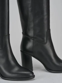 Stivali tacco 8cm pelle nero