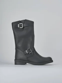 Stivali tacco 3cm pelle nero