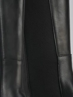 Stivali tacco 2cm pelle nero