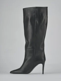 Stivali tacco 7cm pelle nero