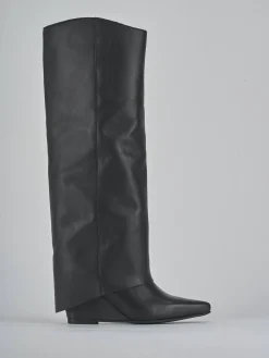 Stivali tacco 4cm pelle nero