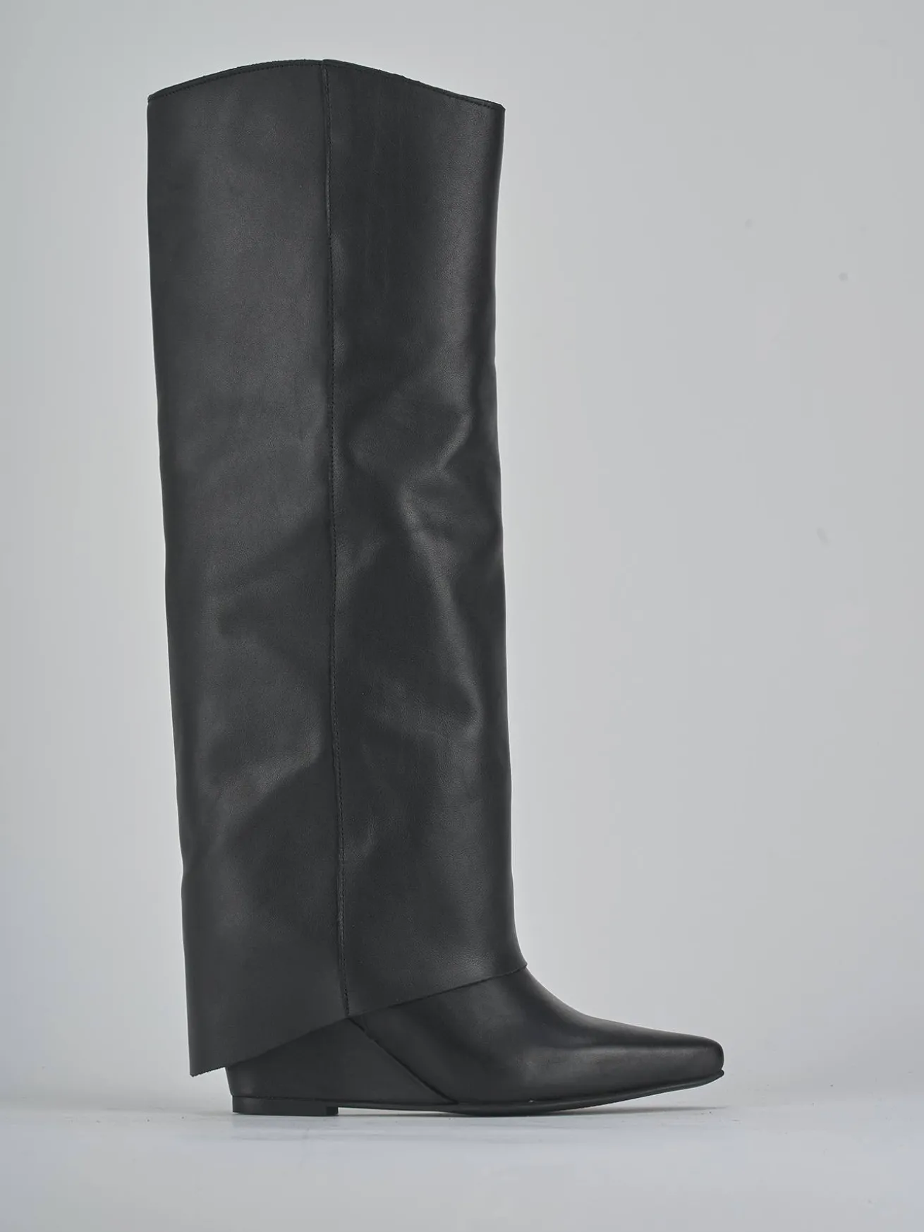 Stivali tacco 4cm pelle nero