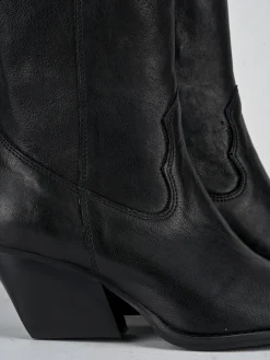 Stivali tacco 7cm pelle nero