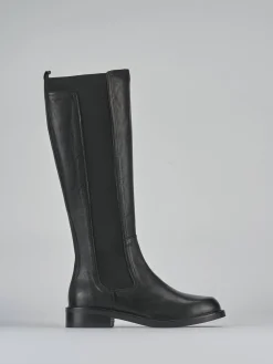 Stivali tacco 2cm pelle nero