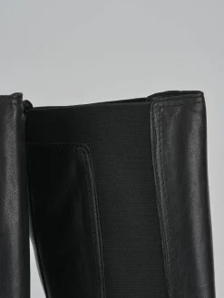 Stivali tacco 2cm pelle nero