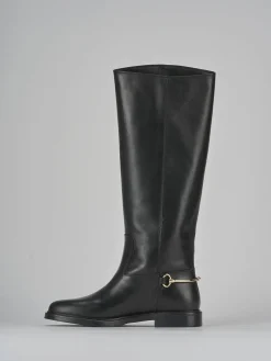 Stivali tacco 2cm pelle nero