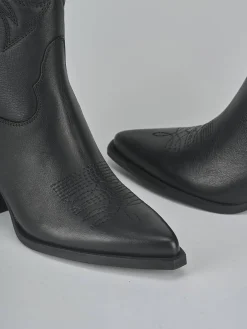 Stivali tacco 5cm pelle nero