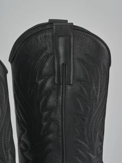 Stivali tacco 5cm pelle nero