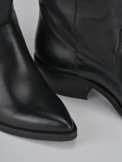 Stivali tacco 4cm pelle nero