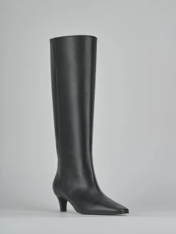 Stivali tacco 5cm pelle nero