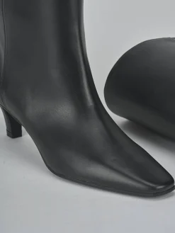 Stivali tacco 5cm pelle nero