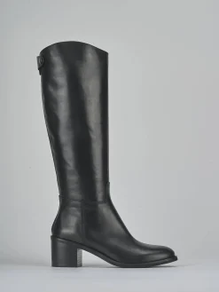 Stivali tacco 5cm pelle nero