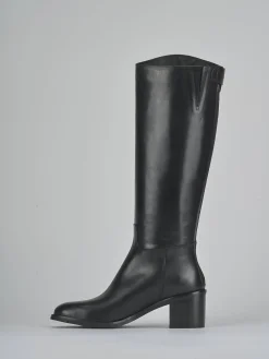 Stivali tacco 5cm pelle nero