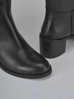 Stivali tacco 5cm pelle nero