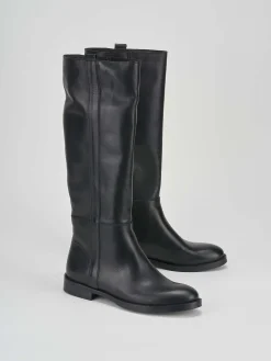 Stivali tacco 2cm pelle nero