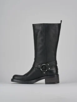 Stivali tacco 4cm pelle nero