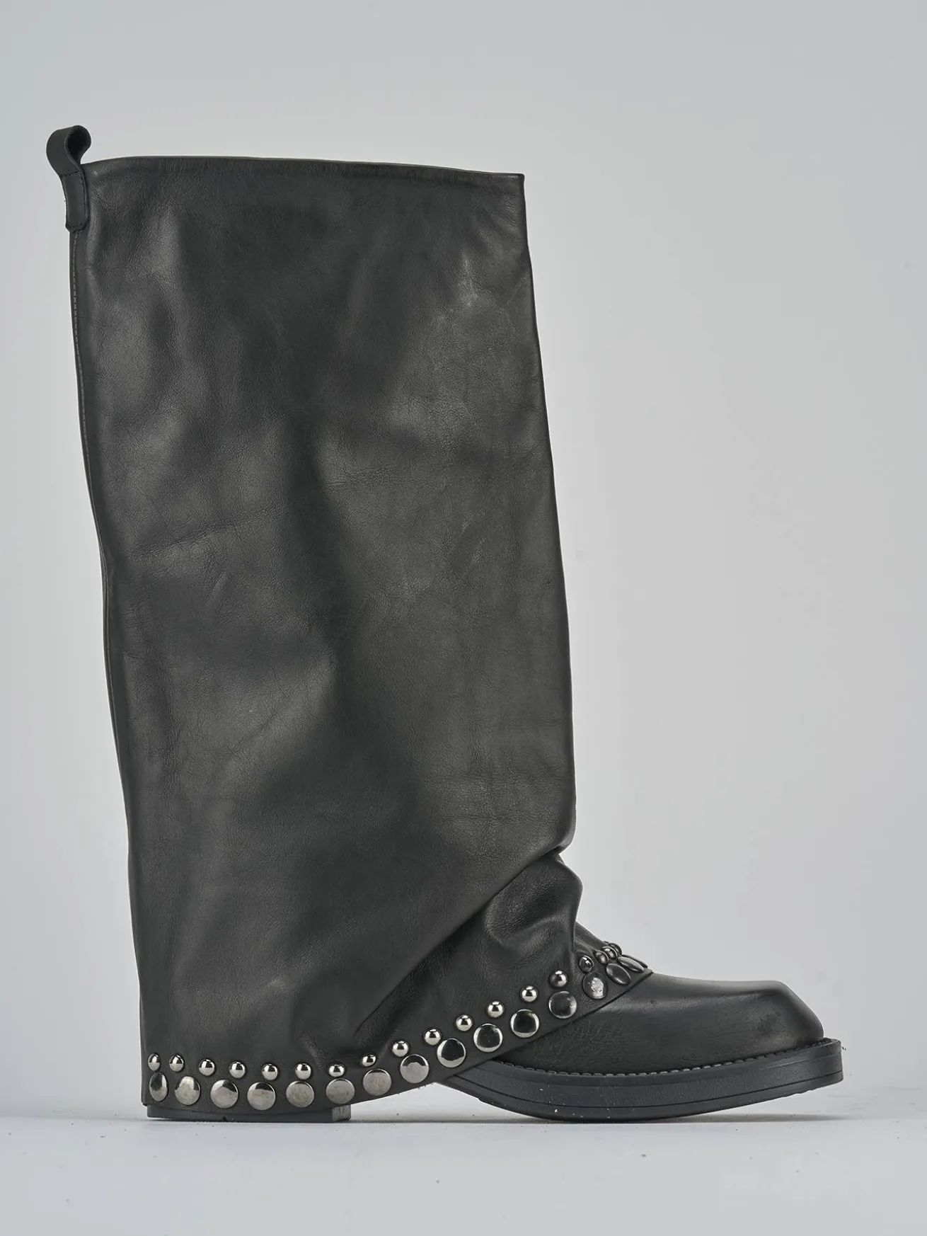 Stivali tacco 3cm pelle nero