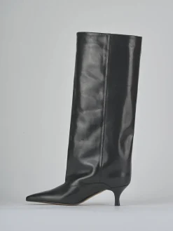 Stivali tacco 5cm pelle nero