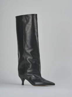 Stivali tacco 5cm pelle nero