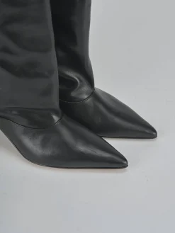 Stivali tacco 5cm pelle nero