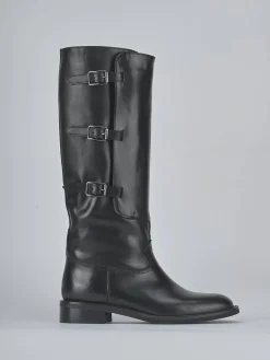 Stivali tacco 3cm pelle nero