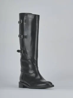 Stivali tacco 3cm pelle nero