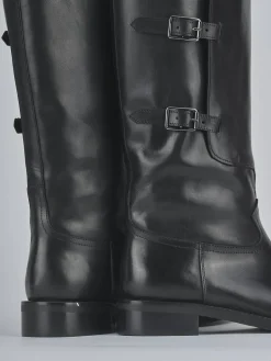 Stivali tacco 3cm pelle nero