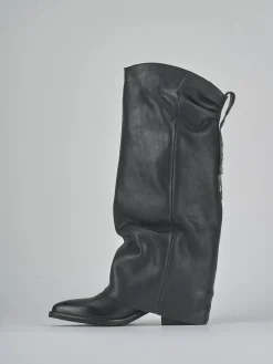 Stivali tacco 4cm pelle nero