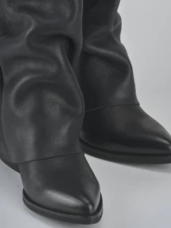 Stivali tacco 4cm pelle nero